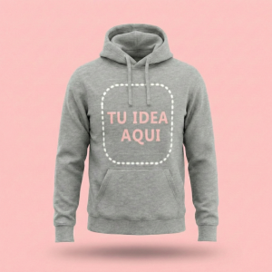 Sudadera con Capucha GRIS Unisex 280g - Felpa Perchada y Bolsillo Canguro