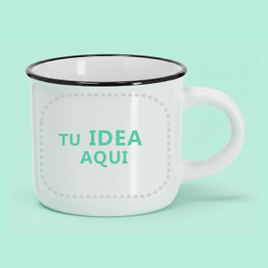 Taza Vintage Cerámica 85ml Blanco y Negro