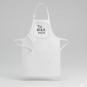 Delantal de Cocina Largo WHITE con Bolsillo - Tejido TC Algodón y Poliéster