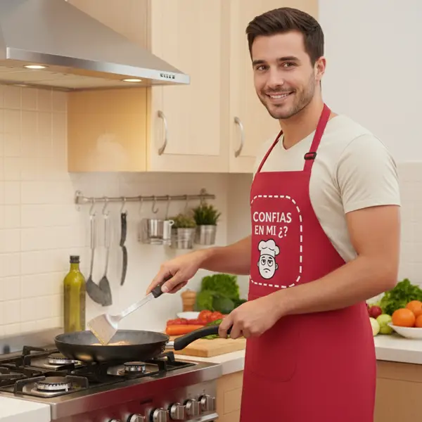 Delantal de Cocina Largo RED con Bolsillo - Tejido TC Algodón y Poliéster - Imagen 3