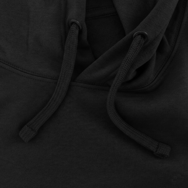 Sudadera con Capucha NEGRA Unisex 280g - Felpa Perchada y Bolsillo Canguro - Imagen 3