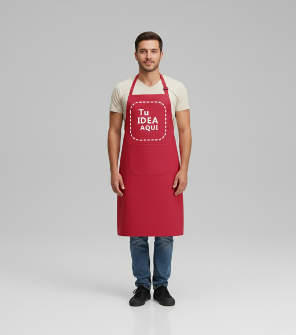 Delantal de Cocina Largo RED con Bolsillo - Tejido TC Algodón y Poliéster - Imagen 2