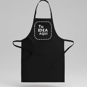 Delantal de Cocina Largo BLACK con Bolsillo - Tejido TC Algodón y Poliéster